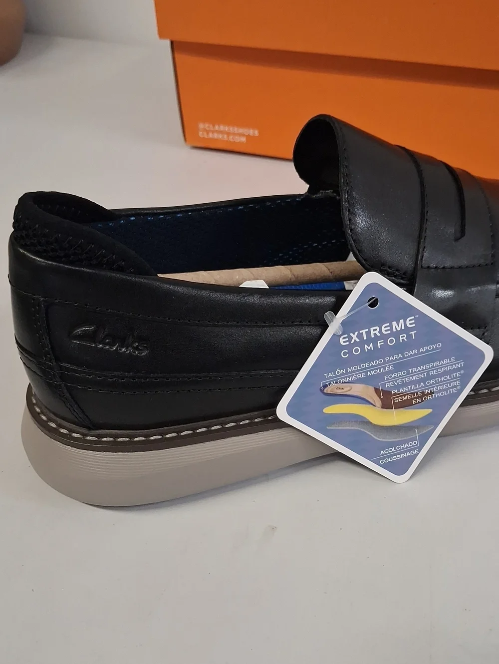 NWT Mens Clark's Black Leather Bratin Loafer Slip On Shoes